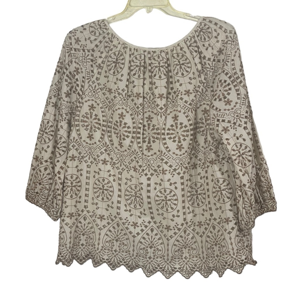 Lauren Ralph Lauren cotton eyelet raglan sleeve top. Size XL GUC to EUC - Picture 3 of 12